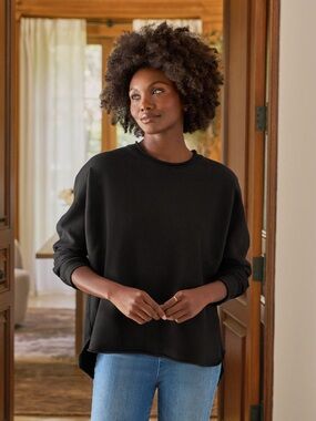 Frank & Eileen - Anna Long Sleeve Caplet/Sweatshirt (Black)